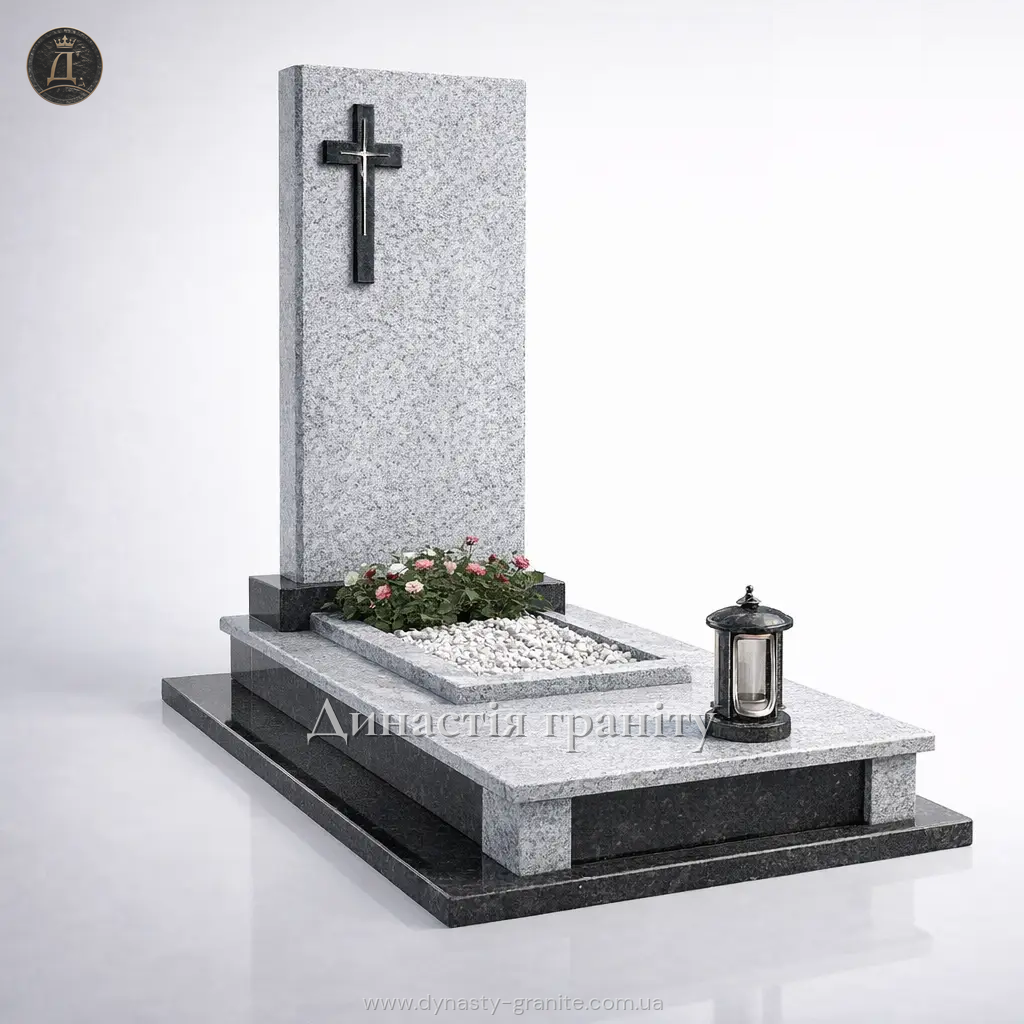 Одинарний гранітний пам’ятник «Вертикаль Світла: Скандинавський Модерн»
