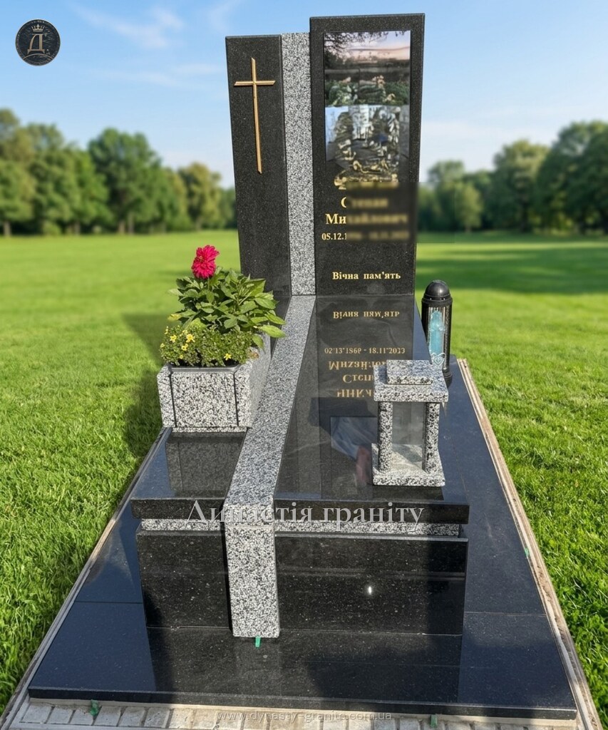 Одинарний гранітний пам’ятник «Елегантний спокій»