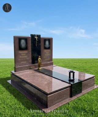 Подвійний гранітний пам’ятник «Сімейний оберіг»