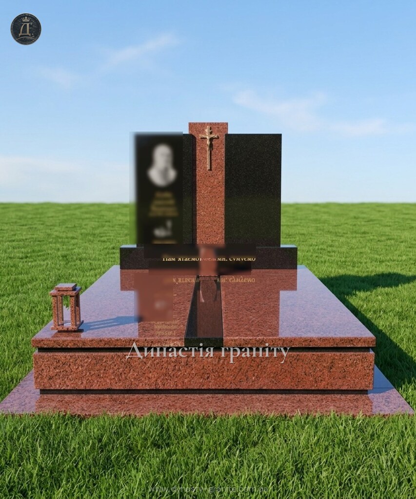 Подвійний гранітний пам'ятник «Свята пам'ять»