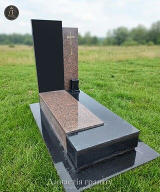 Одинарний гранітний пам’ятник «Геометрія стилю»