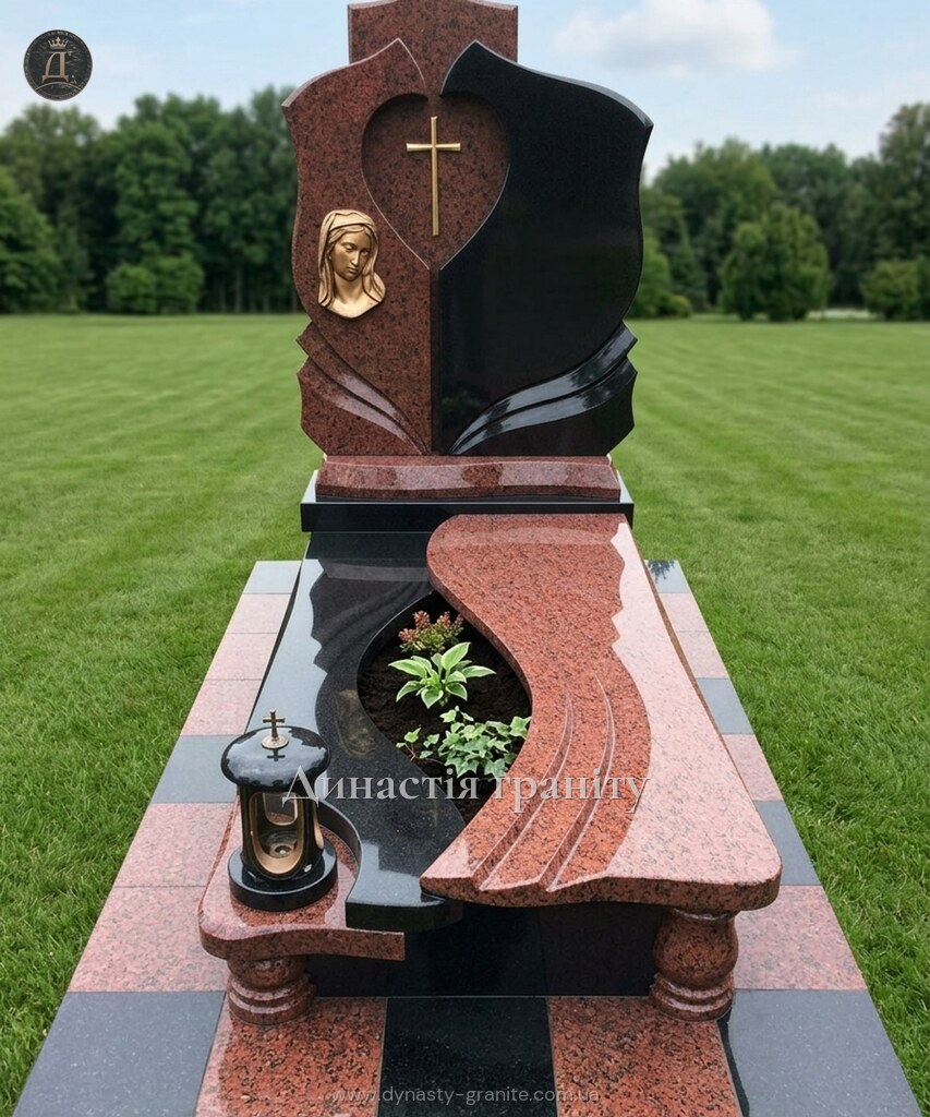 Одинарний гранітний пам’ятник «Покров Богородиці»