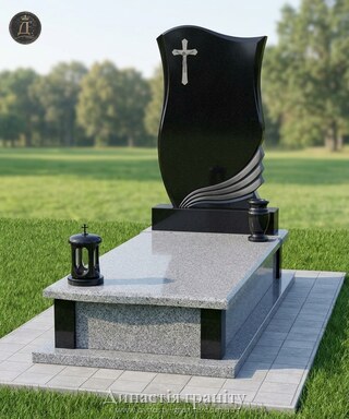 Одинарний гранітний пам’ятник «Срібна Велич»
